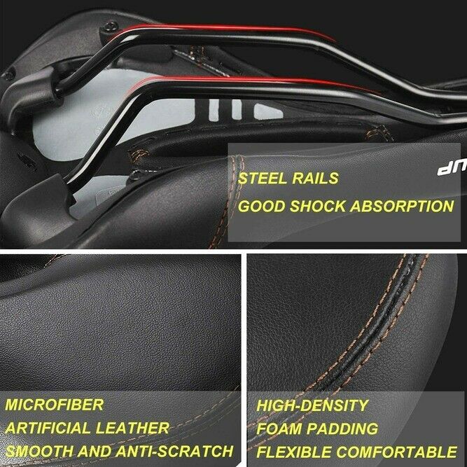 Wheel up Comfort Road Bike Saddle Wide Saddle Bike Seat Soft Leather ERGONOMIC