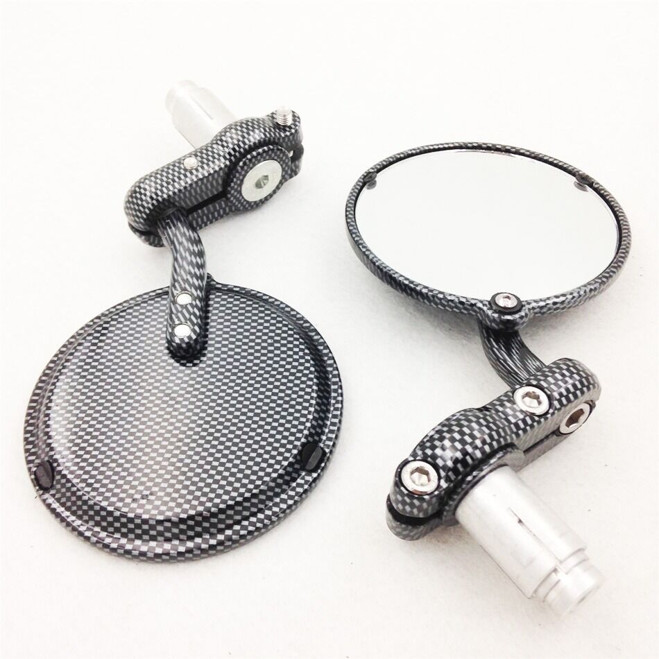 Carbon 7/8 inch Bar End Mirrors for  Kawasaki Suzuki Yamaha Ducati