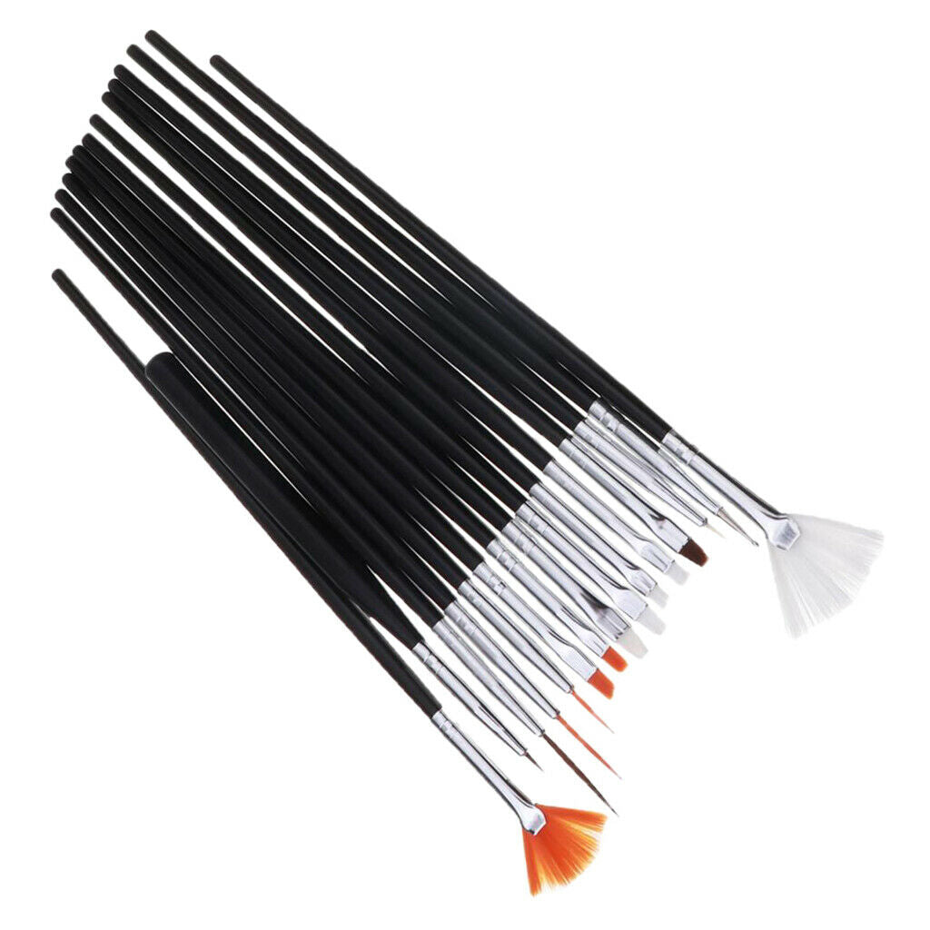 Nail Art Brushes Nail Art Painting Polish Design Kit with 15 Nylon Hair Brushes