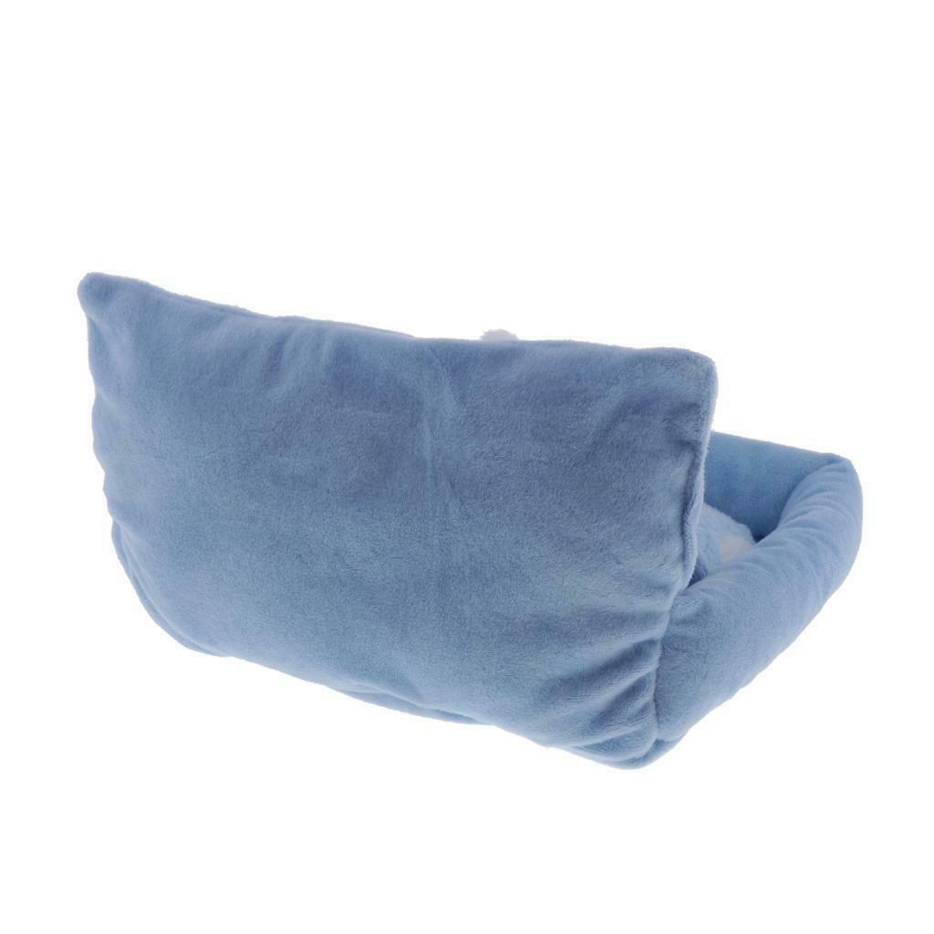 Hamster Squirrel Bed Plush Cushion Soft Comfortable Mattress 22x20cm Blue
