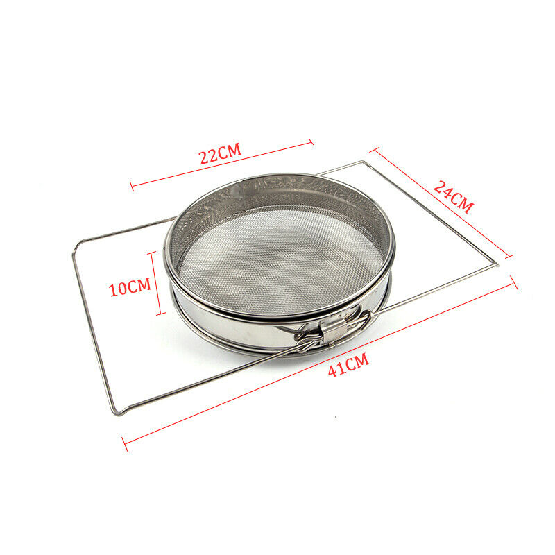 Double-Deck Stainless Steel Honey Strainer Screen Sieve Beekeeping Filter TaBDA