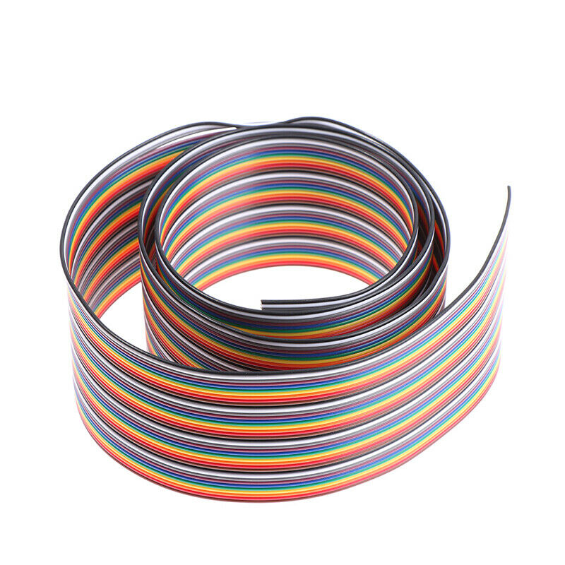 40P 2.54mm PITCH Color Flat Ribbon Cable Rainbow Wire 1M For Connector LineB Tt