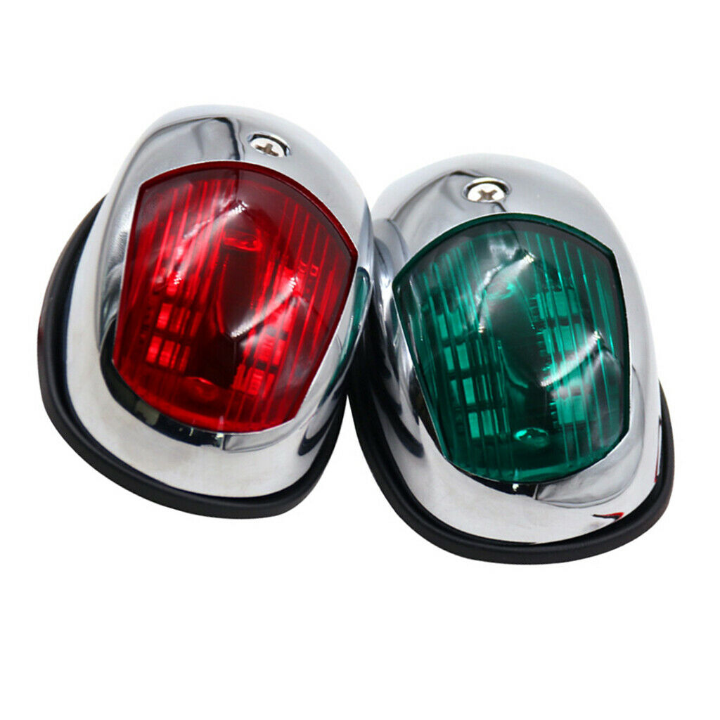 2pcs Green and Red Marine 12V Bow Navigation Lights - Boat Yacht Kayaks LED