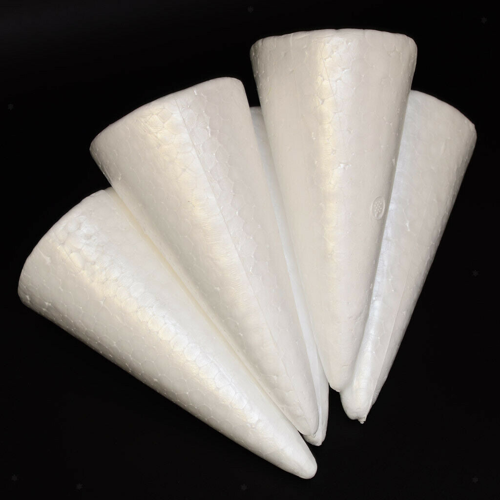 10x Cone Shape DIY Christmas Tree Styrofoam Foam Craft Material 100mm 150mm