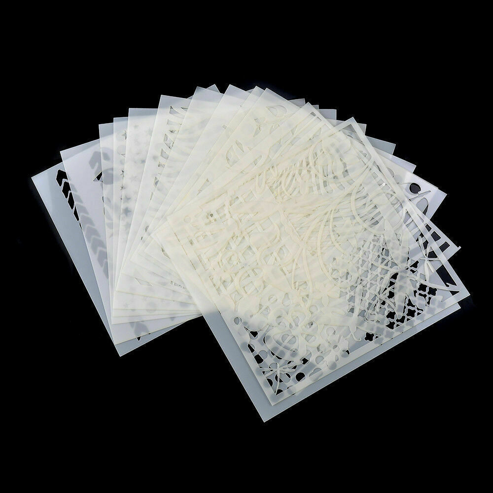 Lots 13pcs Embossing Template Scrapbooking Walls Painting Layering Stencils DIY