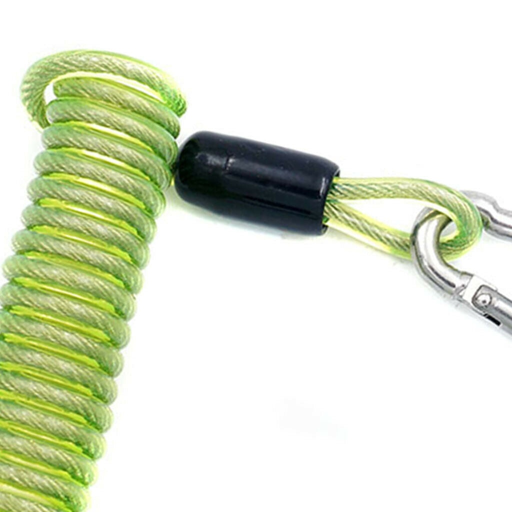 2X Professional Scuba Diving Spiral Spring Coil Lanyard Safety Emergency Green
