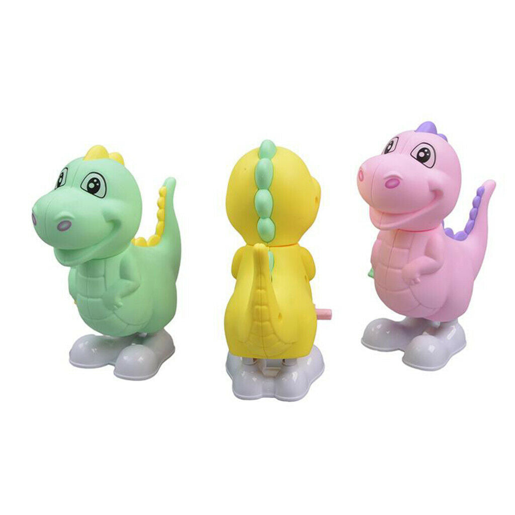 3 Pieces Wind Up Simulative Dinosaur Toys Walking Rotating Switch Party Toys