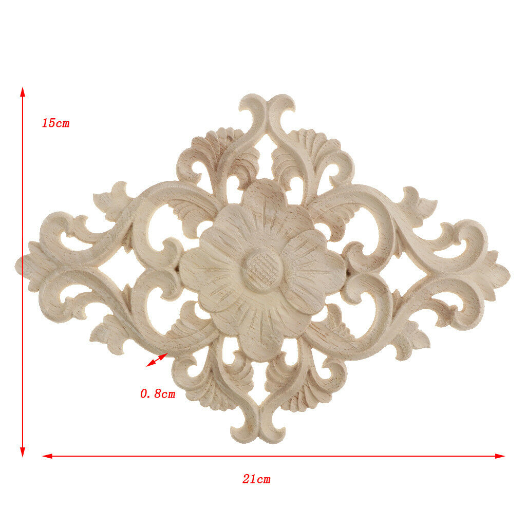 Wooden Carved Corner Applique Frame Furniture Craft Cabinet Corner Decor b