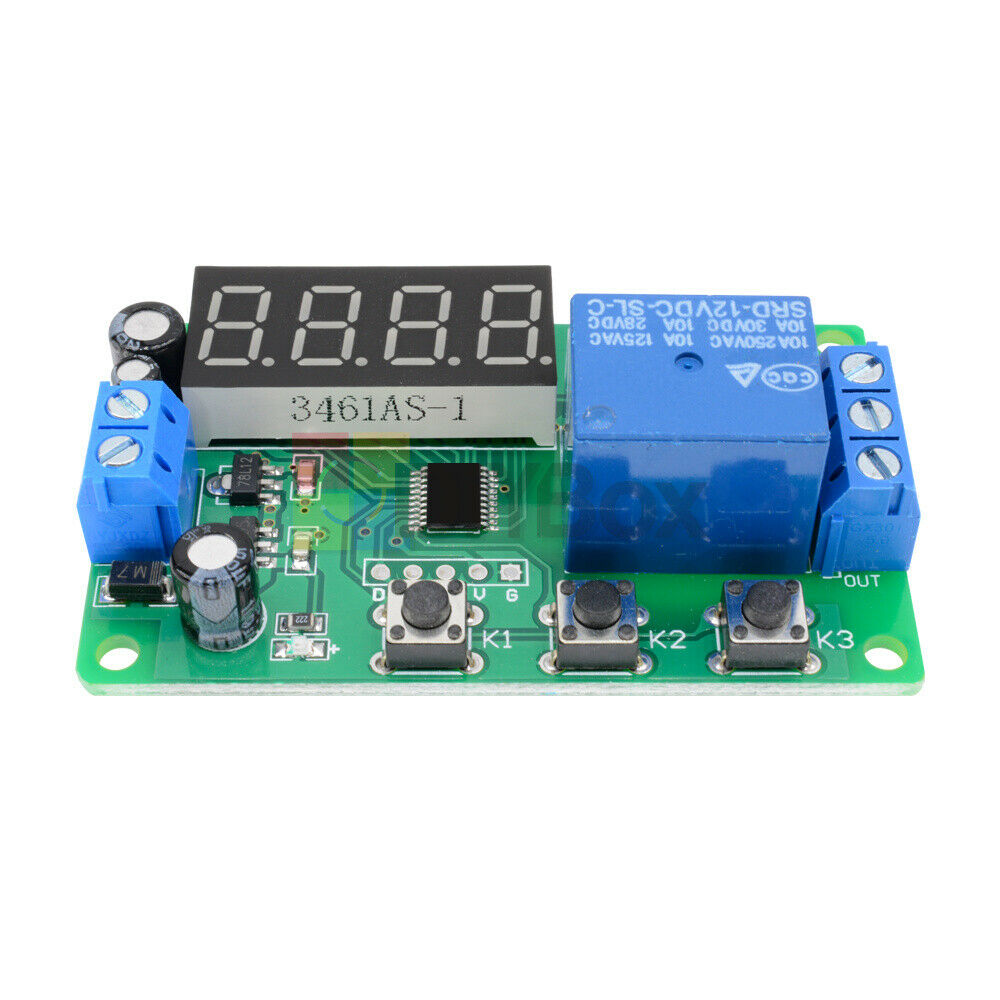 DC12V 4 Digital LED Automation Delay Relay Module Timer Control Switch PCB Board