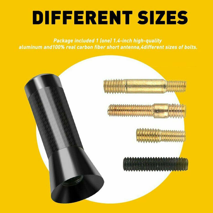 1.4inches Car Antenna Carbon Fiber Radio FM Antena Kit Universal with Screw