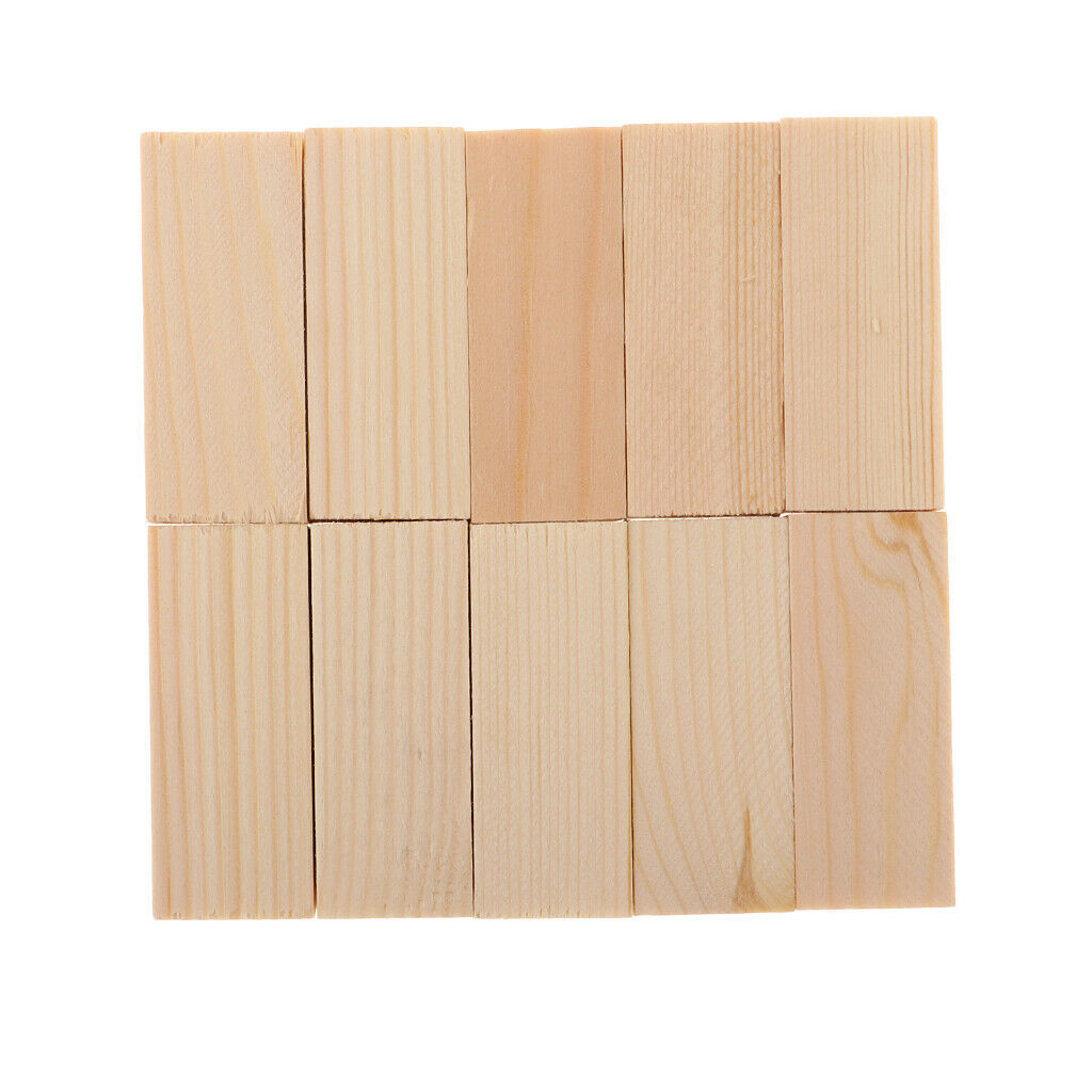10Pc Balsa Wood Blocks Rods (5cm) Height for DIY Wood Craft Woodworking Modeling