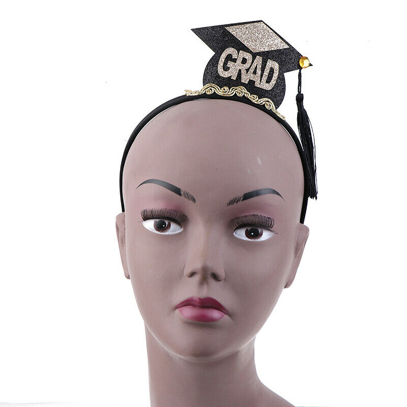 2pcs Graduation Hat Mini Tassel Hat Headband Chic Hair Hoops Stylish Head.l8