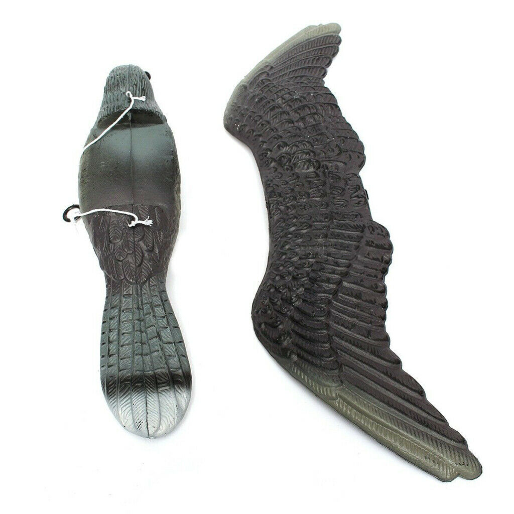 Realistic Flying Hawk + Magpie Decoy Pest Control Garden Scarer Scarecrow