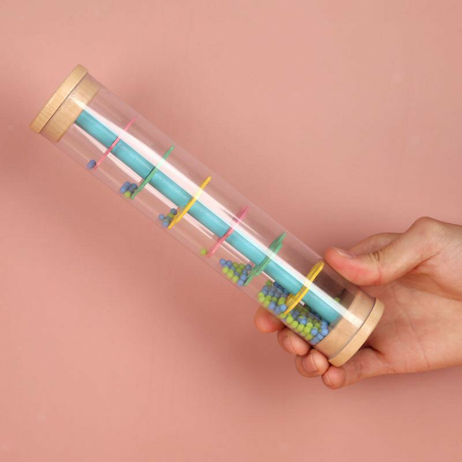 Montessori Puzzle Wooden Shake & Rattle Raindrop Sound Rain Maker Sensory Toys