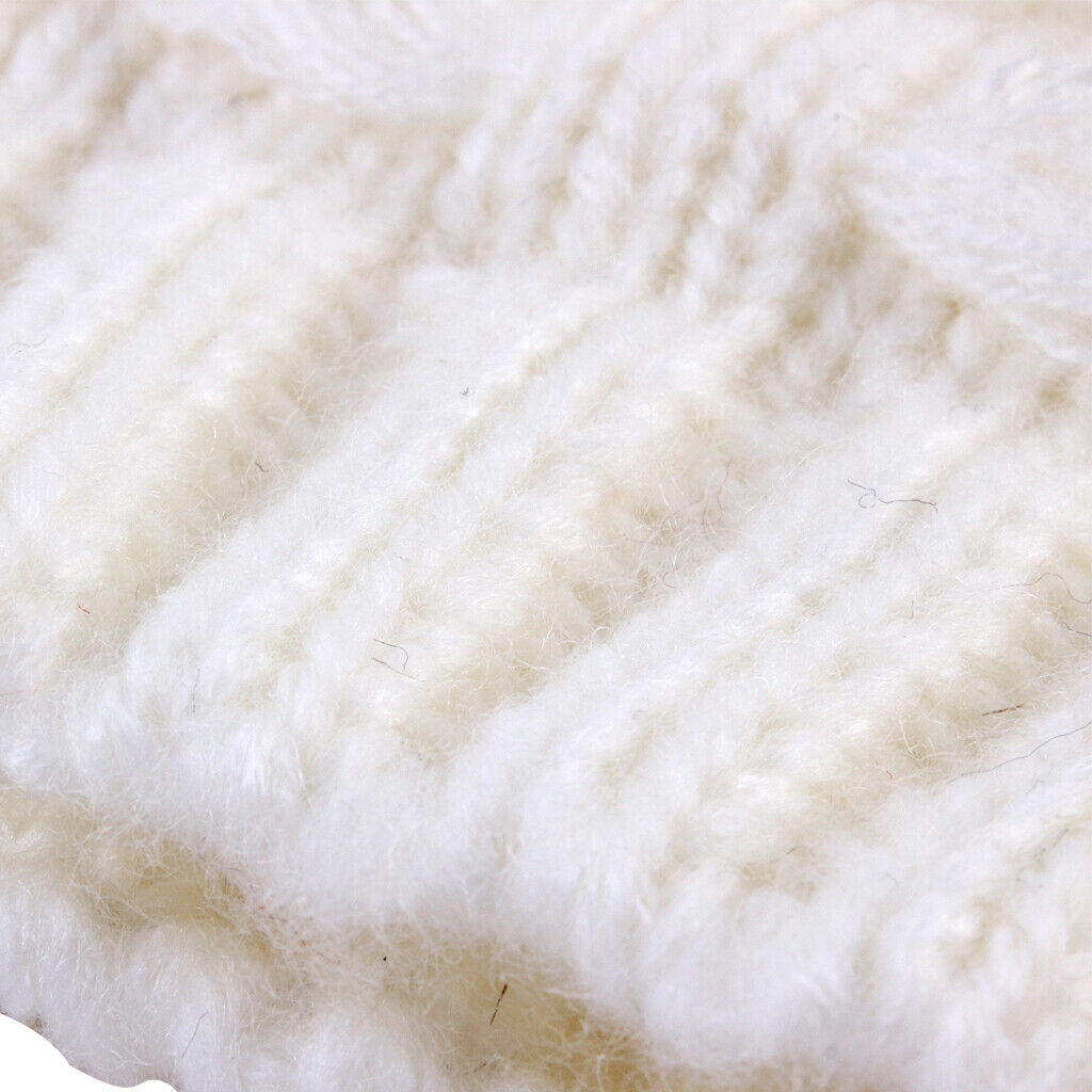 Winter Warm Hats Baby Knitting Beanie Toddler Mohair Pom Pom   White