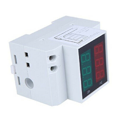 Digital Din-Rail LED Voltage Ammeter Current Meter Voltmeter AC80-300V 0.2-99.Q4