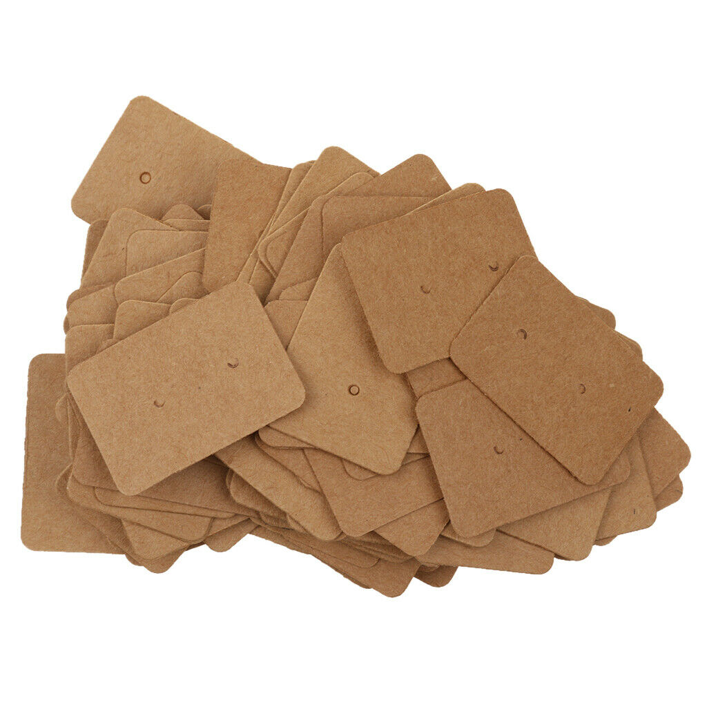 100pcs Kraft Paper Plain Blank Earring Set Display Cards Package Hanging