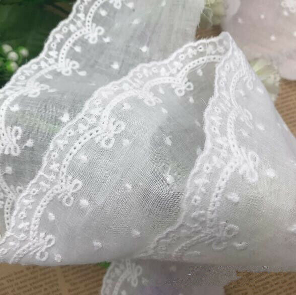 5 Yards Cotton embroidery lace Sewing clothes decoration Wedding dress curtain