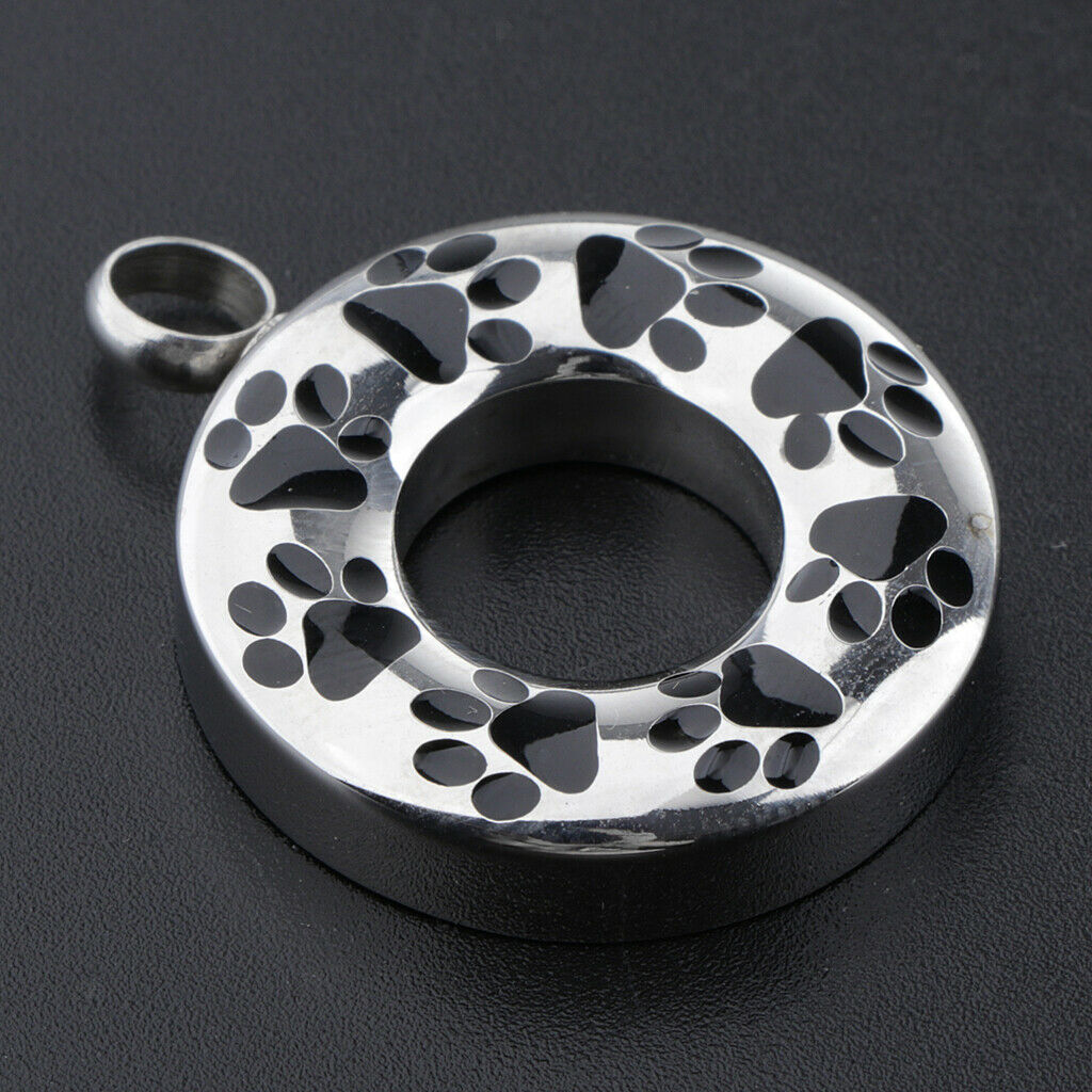 Round Pet Cat Memorial Ash Urn Locket Casket Ashed Jar Jewelry Container