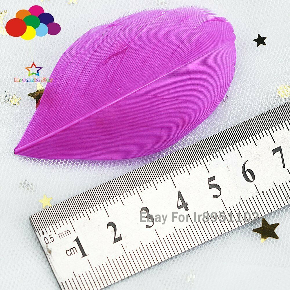 100 Deep pink Hand-tearing Goose Feathers Plumes 5-7cm for Wedding Party Diy