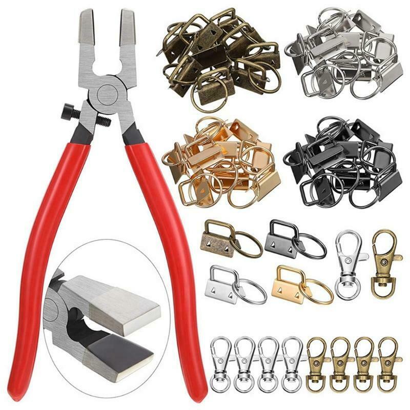 57PCS Keychain Hardware with Key Fob Pliers Tool 0.98Inch/25mm for Wristlet