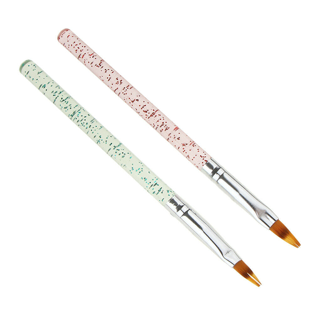 2PCS Nail Art Painting Brushes Dotting Pens for Natural,False,Acrylic,Gel Nails,