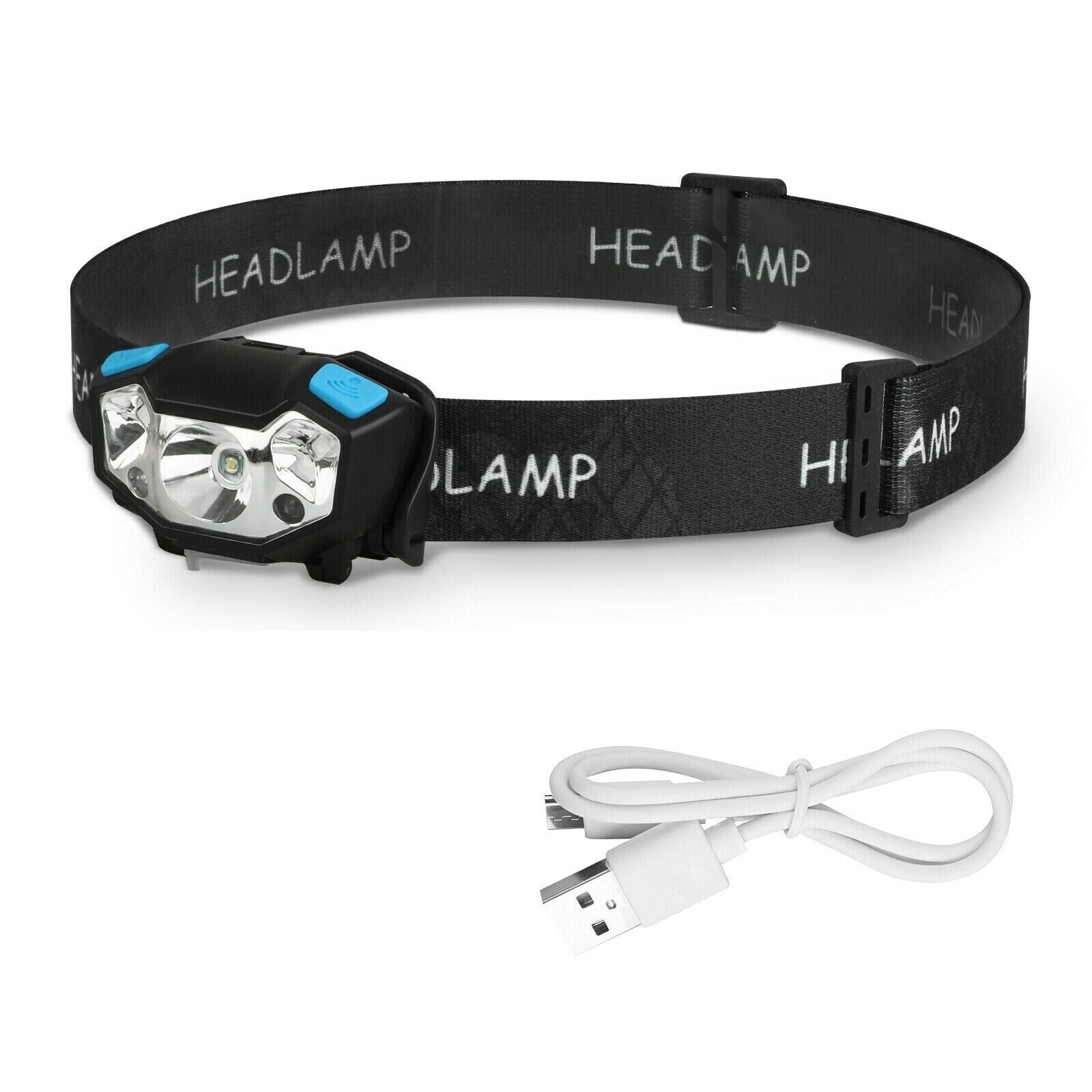 LED Waterproof Headlamp Rechargeable Body Motion Sensor Head Light Flashlight