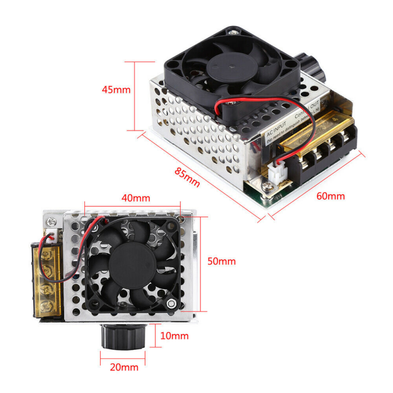 4000W Ac 110-220V Scr Motor Speed Controller Voltage Regulator Dimmer Thermostat