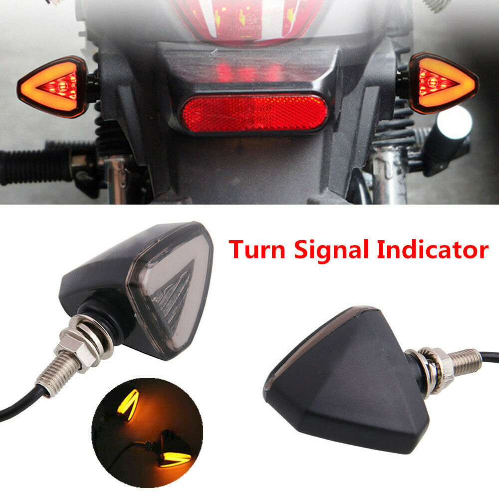 2PCS Motorcycle Bike Scooter Amber LED Turn Signal Indicator Blinker Light Lamps