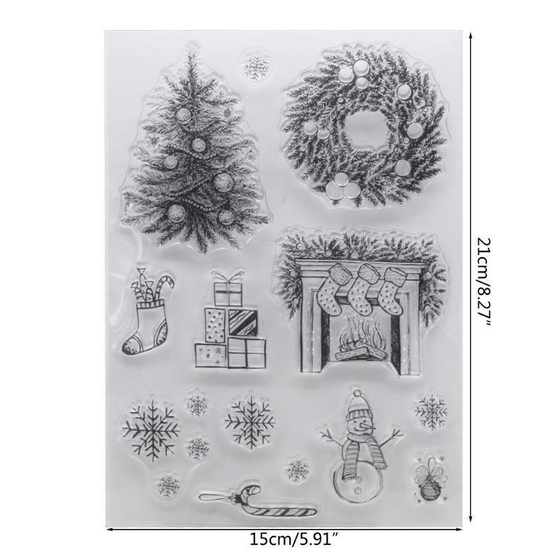 Christmas Wreath Silicone Clear Seal Stamp DIY Scrapbooking Emboss Photo Album