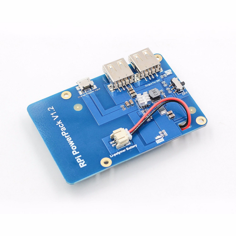 Dual Usb Output Lithium Battery Powerpack Expansion Board for Raspberry Pi3