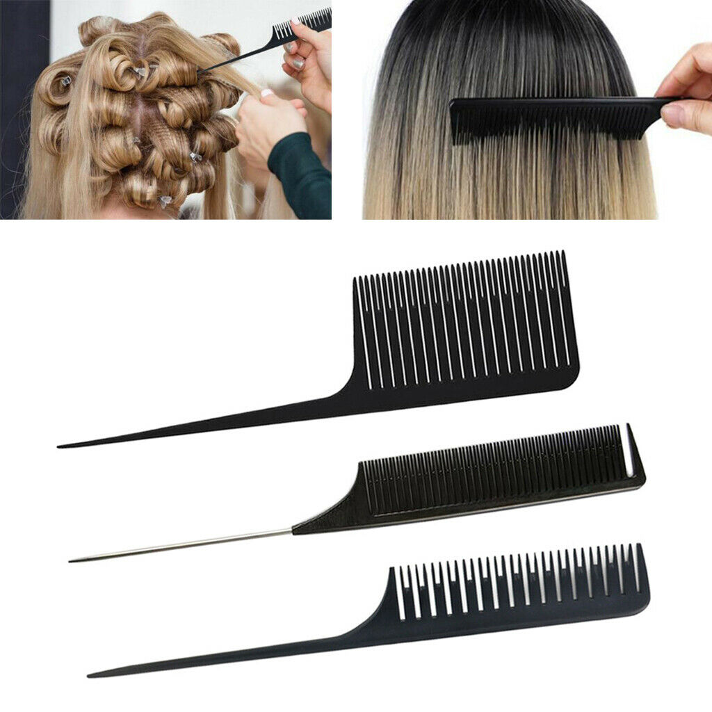 Heat-resistant Sectioning Weaving Highlighting Foiling Comb Salon Black
