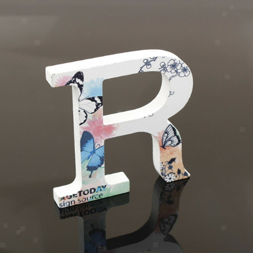 Pack 2 Wooden Alphabet Craft Letters Plaque Home Wedding Nursery Party Decor