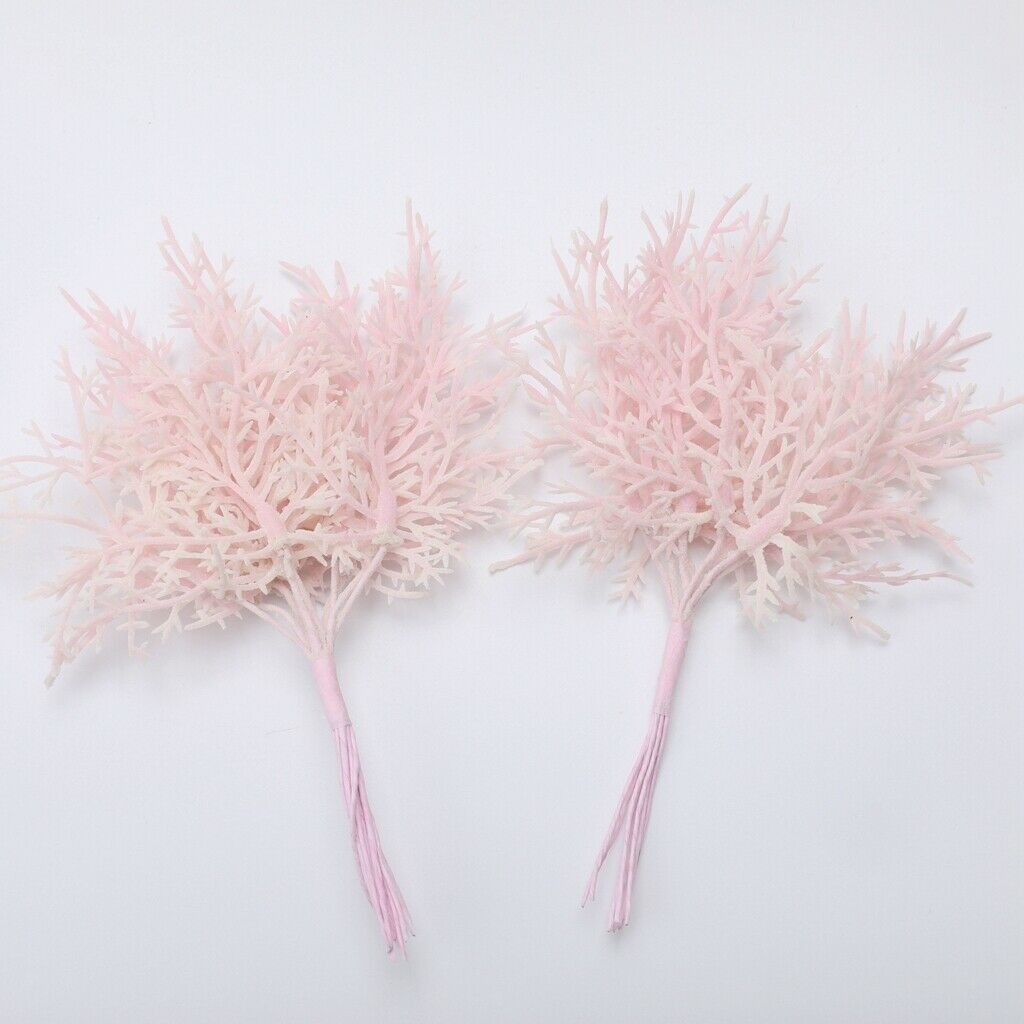 20pcs Artificial Leaves Foliage DIY Bouquet Garland Xmas Party Decor Pink