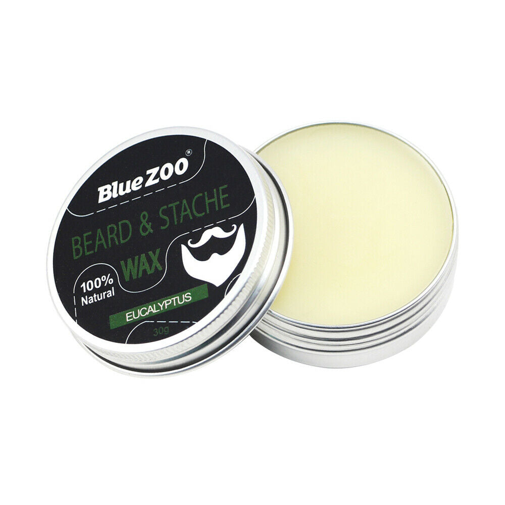 2pcs Natural Beard Balm Moisturizing Wax Men Grooming Sandalwood Eucalyptus