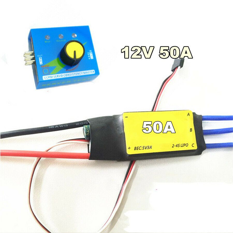 12V 50A ESC Drive Controller Max 600W Electric Turbine Power Turbo Charger Tan