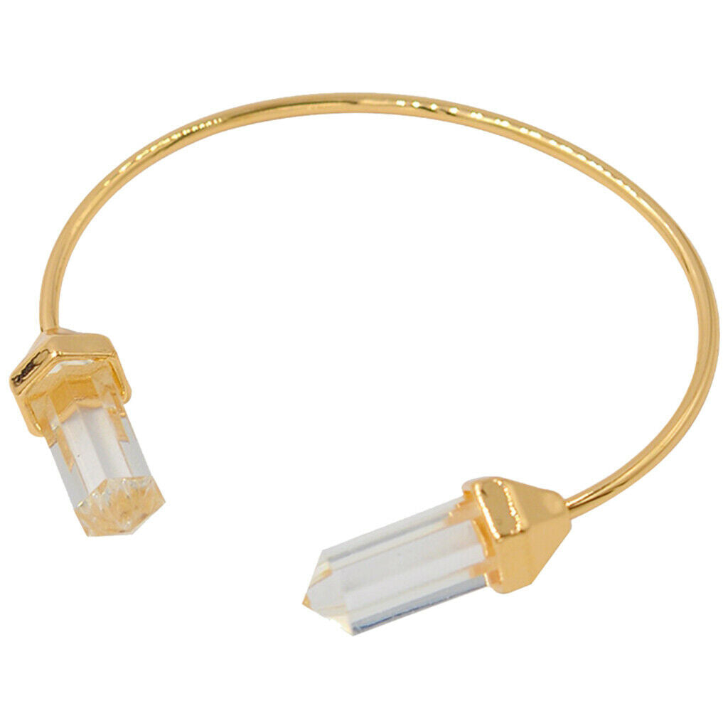 Chic Hex Cylinder Bracelet Women Open Bangle Jewelry Gifts for Women Golden