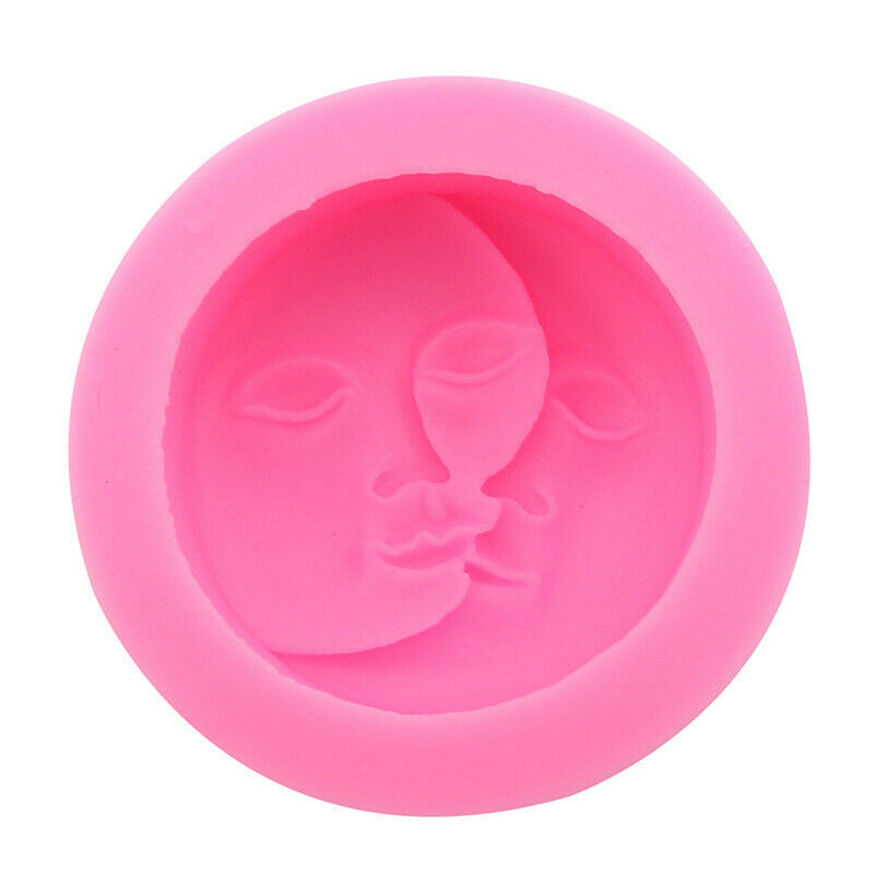 Silicone Non-Stick Mold Soap Mold DIY Sun Moon Face Craft Art Silicone So.l8