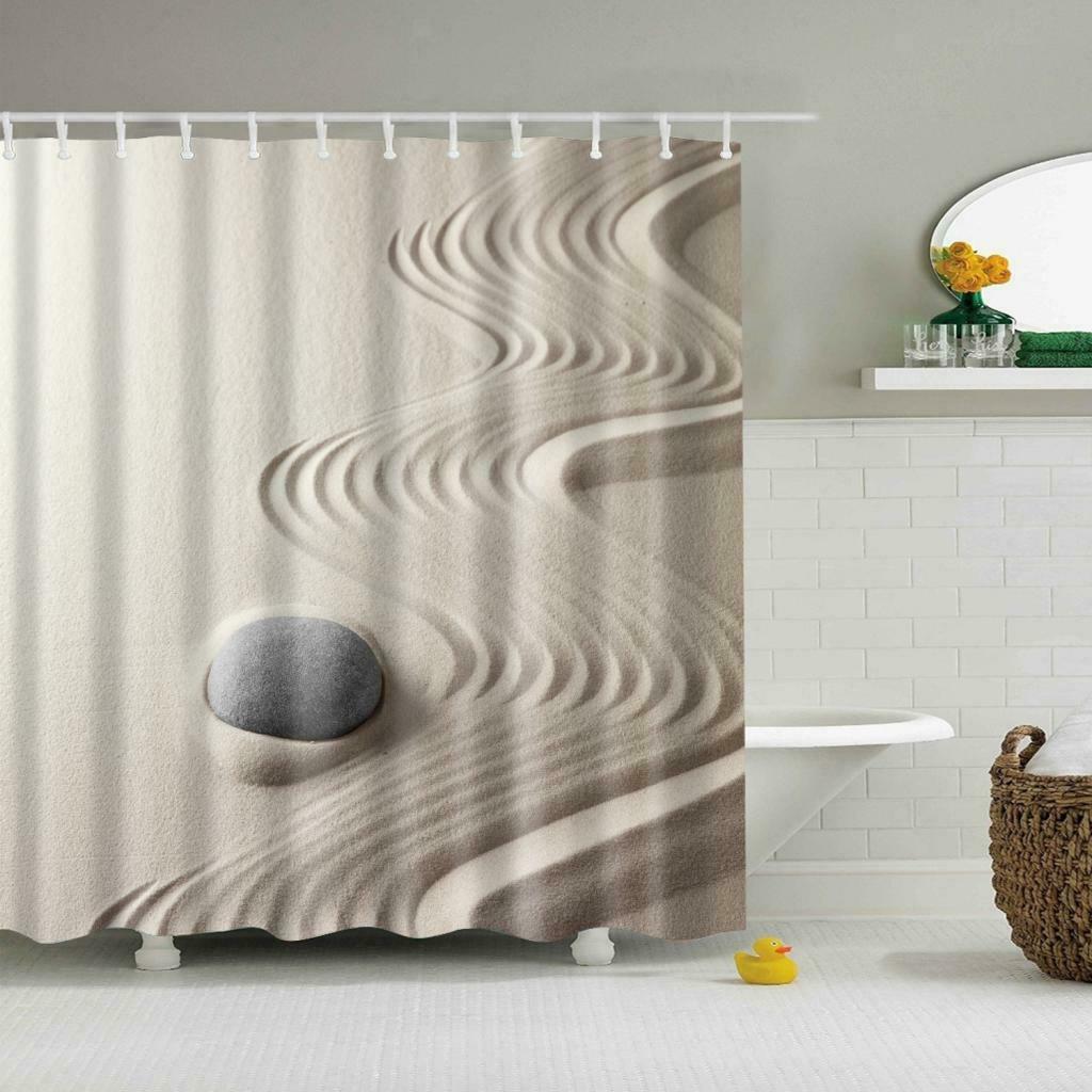 180x180cm Large Size Shower Curtain Bath Curtain Curtains for Bathroom Sand
