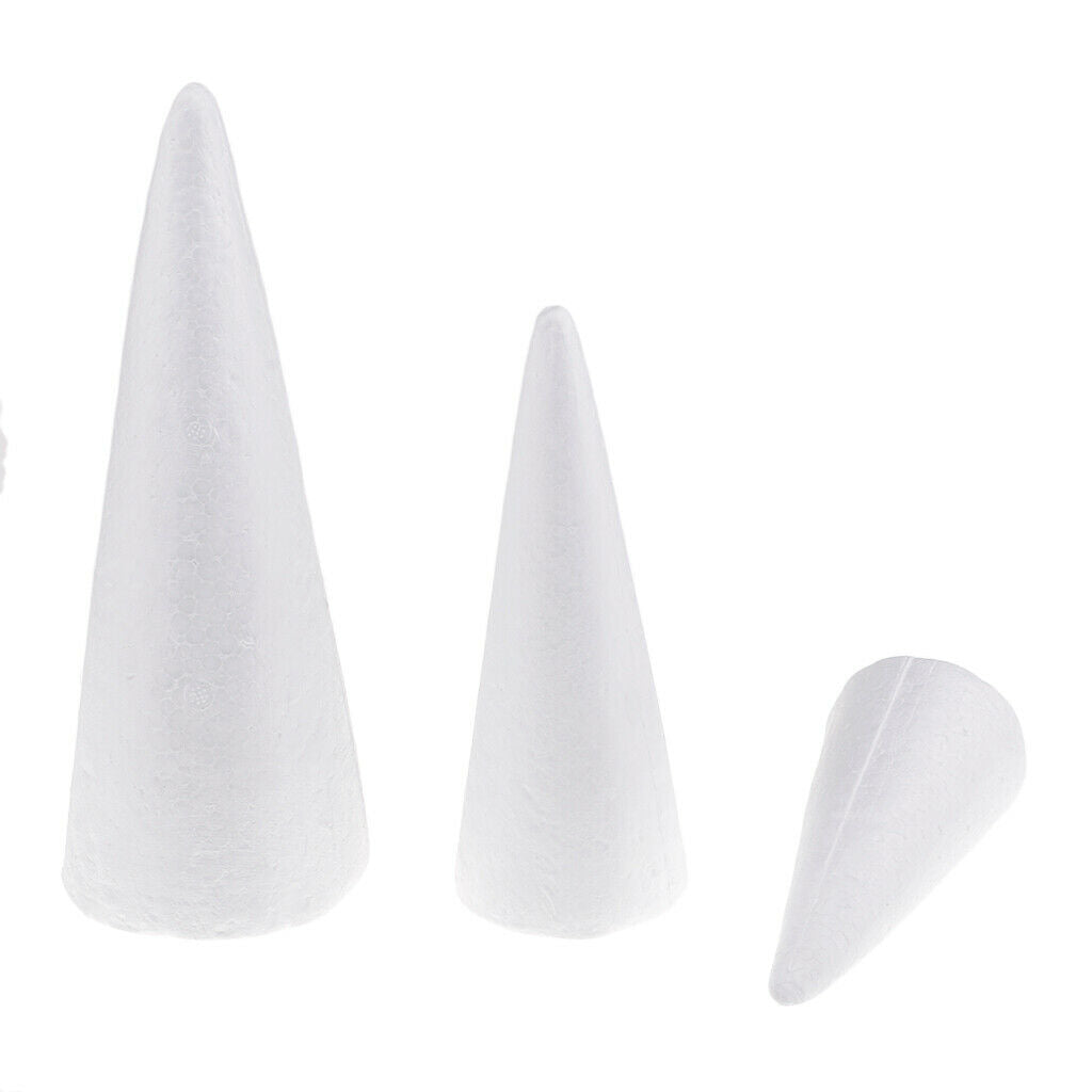 15pcs Cone Shape Modelling Polystyrene Styrofoam Foam Ornaments Balls for