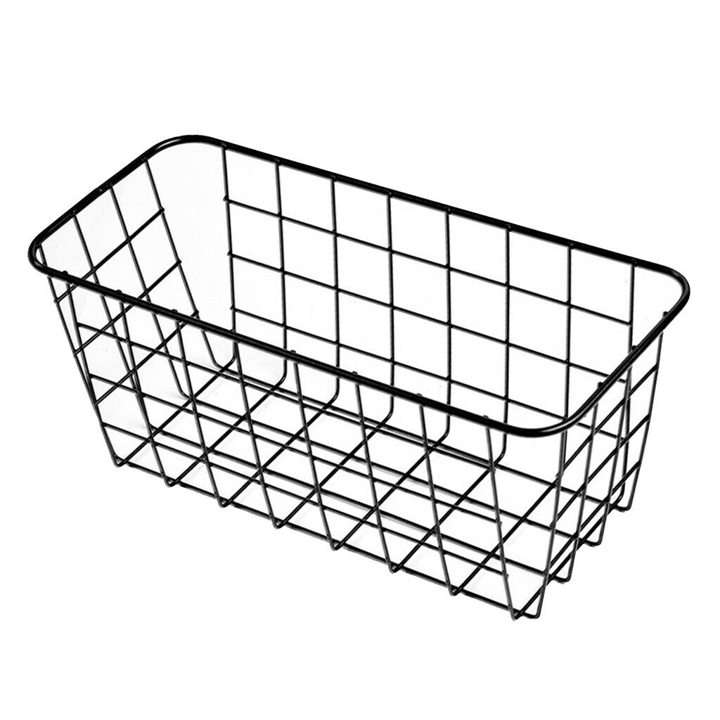 2x Grid Bathroom Basket Rack Storage Basket Save Space Home Kitchen Black