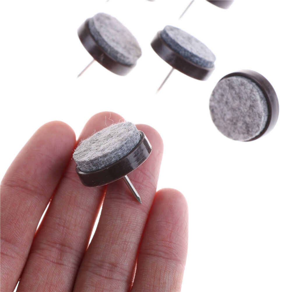 8x 24mm Table Chair Feet Legs Glides Skid Tile Felt Pad Floor Nail Protec.l8
