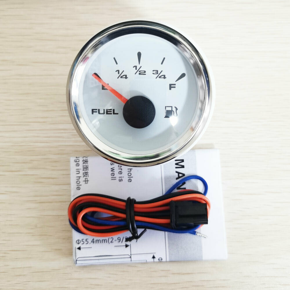 52mm white fuel level gauge 73-10ohms 0-90ohms 10-180Î© 0-190 240-33 7 colors led