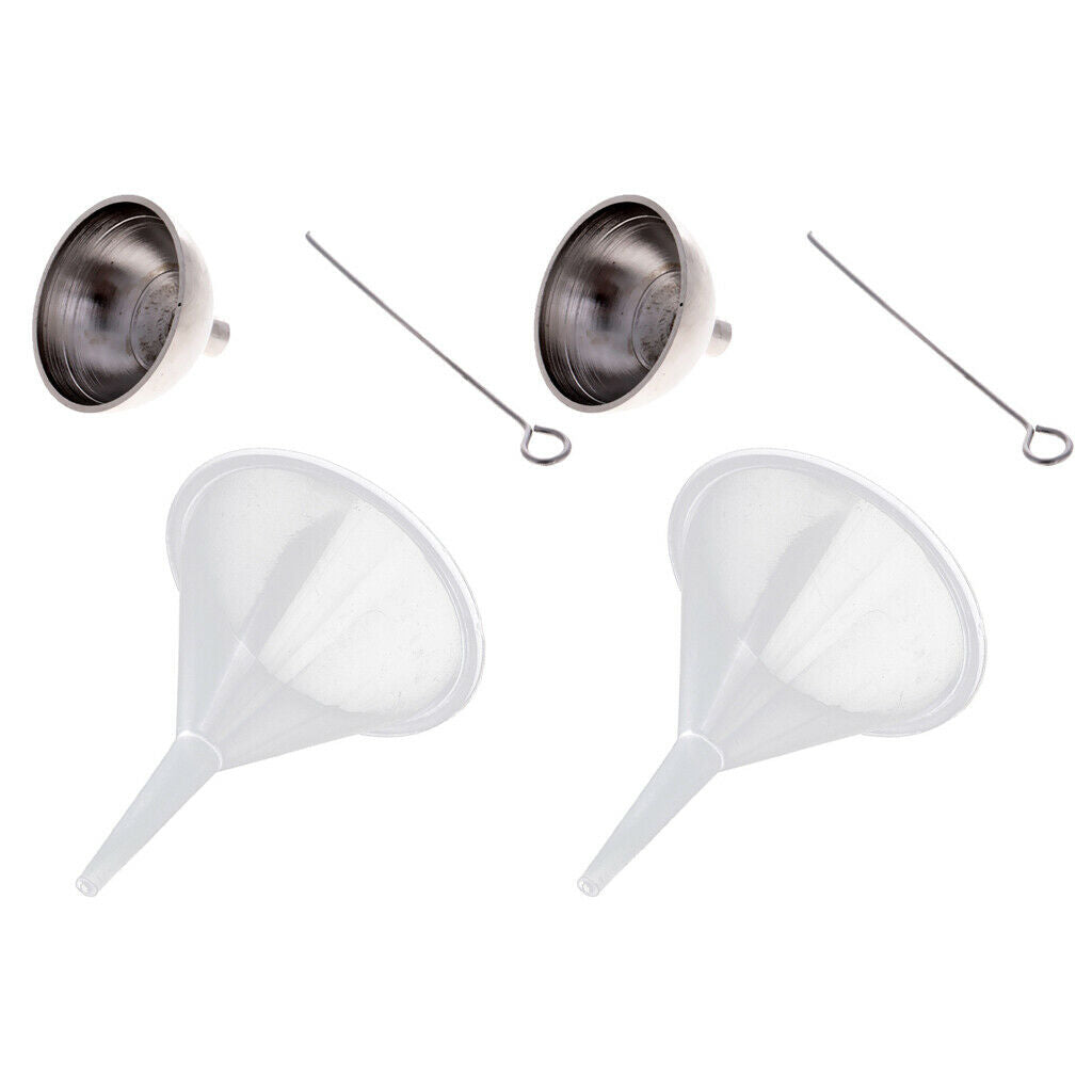 4pcs Stainless Steel & Plastic Mini Funnels Kit For Filling Urn Jewelry
