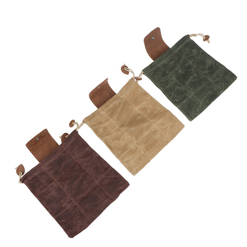 Outdoor Canvas Bushcraft Foraging Pouch Bag With Drawstring for Hiking PickiFCA