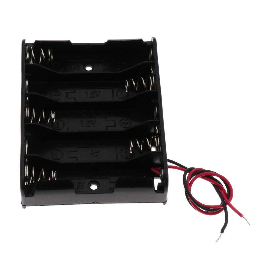 Box of 10 Black Battery Holder Packs with Cables That Can Hold AA Battery