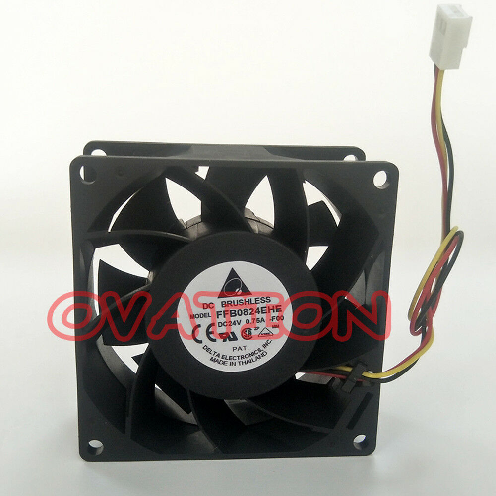 For Delta FFB0824EHE -F00 8038 8cm 80mm DC 24V 0.75A 3-pin server inverter fan