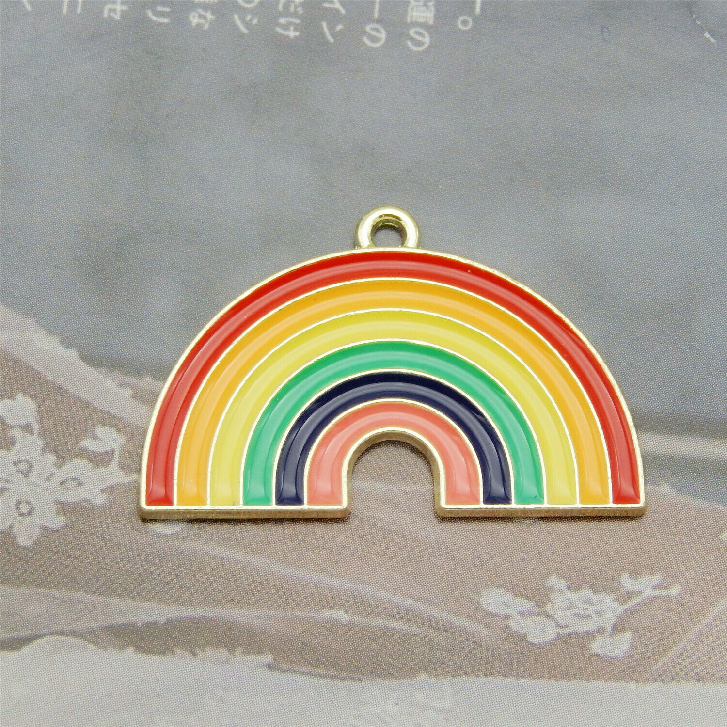 16PCS Multicolor Enamel 32x20mm Rainbow Bridge Charms Pendant Jewelry DIY Crafts
