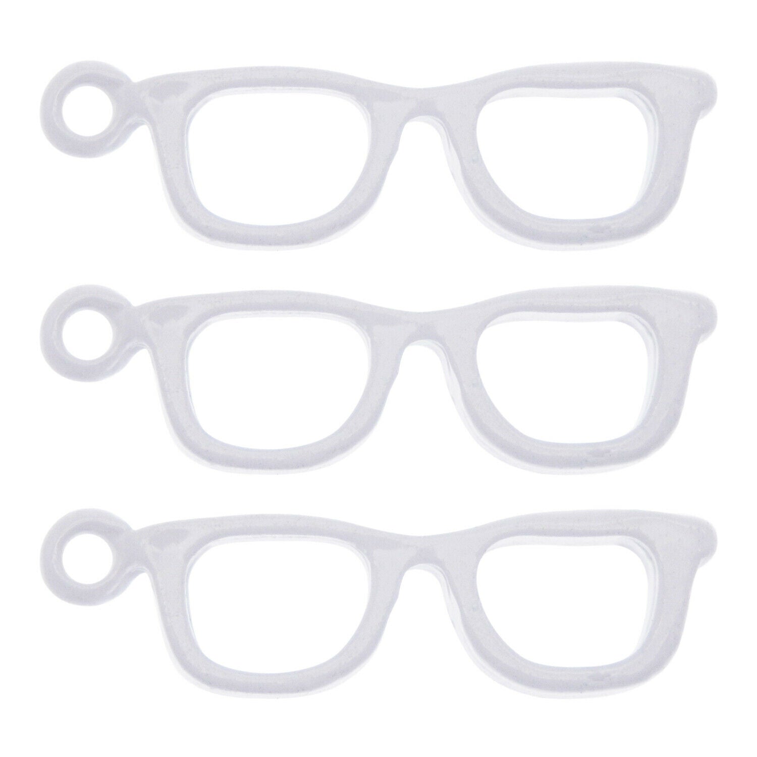 16 pcs White Glasses Frame Enamel Charm Alloy Pendant Earring Findings 32*9mm