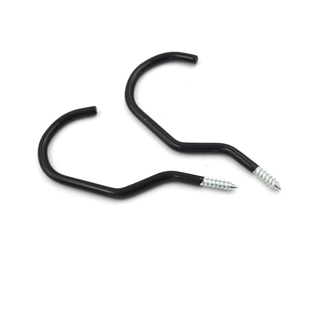 Black Heavy Duty Screw-in Storage Wall Hooks For Bicycle Bike Garage Garden TL